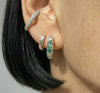 2CT Blue Marquise Moissanite Pavé Huggie Hoops | Pastel