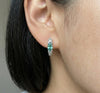 2CT Blue Marquise Moissanite Pavé Huggie Hoops | Pastel