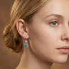 2CT Blue Moissanite Floral Silver Drops | Jardin
