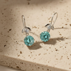 2CT Blue Moissanite Floral Silver Drops | Jardin