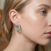 Natural Blue Opal Gold Open Hoop Earrings | Pastel