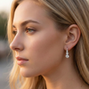 2CT Graduated Moissanite Silver Hoops | Aria