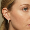2CT Graduated Moissanite Silver Hoops | Aria