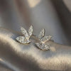 Moissanite Pavé Clover Leaf Silver Studs | Jardin