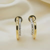 Stacked Moissanite Pavé Two Tone Double Huggie Hoops | Aria