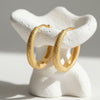 Small Tapered Molten Textured Gold Hoops | Orante