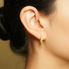 Small Tapered Molten Textured Gold Hoops | Orante