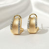 Vintage Wide Brushed Gold CZ Huggie Hoops | Orante