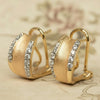 Vintage Wide Brushed Gold CZ Huggie Hoops | Orante