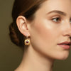 Vintage Floral Lab Ruby Brushed Gold Drop Earrings | Chroma