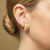 Teardrop Textured Gold Egg Stud Earrings | Ornate