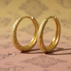 Small Tapered Molten Textured Gold Hoops | Orante