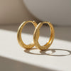 Small Tapered Molten Textured Gold Hoops | Orante