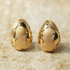 Teardrop Textured Gold Egg Stud Earrings | Ornate