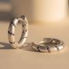 Lavender Purple CZ Spiral Matte Silver Huggie Hoops | Pastel