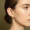 Teardrop Textured Gold Egg Stud Earrings | Ornate