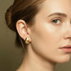 Teardrop Textured Gold Egg Stud Earrings | Ornate