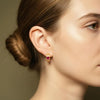 Lab Ruby Vintage Brushed Gold Hoops | Chroma