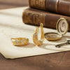Vintage Hand-Brushed Gold Braided Hoops | Orante
