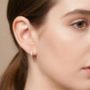 Lavender Purple CZ Spiral Matte Silver Huggie Hoops | Pastel