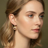 Vintage Floral Lab Ruby Brushed Gold Drop Earrings | Chroma