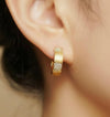 Vintage Matte Gold Pavé CZ Open Hoops | Orante