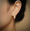 Vintage Matte Gold Pavé CZ Open Hoops | Orante