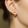 Vintage Wide Brushed Gold CZ Huggie Hoops | Orante