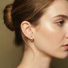 Vintage Wide Brushed Gold CZ Huggie Hoops | Orante