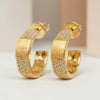 Vintage Matte Gold Pavé CZ Open Hoops | Orante