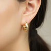 Tapered Spiral CZ Pavé Dome Statement Gold Hoops | Aria