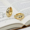 Tapered Spiral CZ Pavé Dome Statement Gold Hoops | Aria