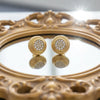 Vintage Matte Gold Moissanite Pavé Button Studs | Orante
