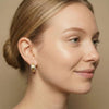 Vintage Wide Brushed Gold CZ Huggie Hoops | Orante