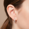 Lavender Purple CZ Spiral Matte Silver Huggie Hoops | Pastel