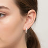 Lavender Purple CZ Spiral Matte Silver Huggie Hoops | Pastel