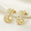 Vintage Textured Gold Pear Moissanite Pavé Hoops | Orante