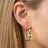 Emerald Green Spinel Inside Out Silver Hoops | Chroma