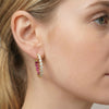 1.5CT Moissanite & Ruby Inside-Out Gold Hoops | Chroma