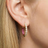 1.5CT Moissanite & Ruby Inside-Out Gold Hoops | Chroma