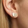 Mother of Pearl Pavé CZ Heart Stud Earrings | Amour