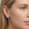 Butterfly Full Pavé Baguette CZ Halo Studs | Jardin