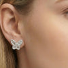 Butterfly Full Pavé Baguette CZ Halo Studs | Jardin