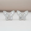 Butterfly Full Pavé Baguette CZ Halo Studs | Jardin