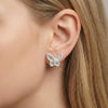Butterfly Full Pavé Baguette CZ Halo Studs | Jardin