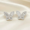 Butterfly Full Pavé Baguette CZ Halo Studs | Jardin