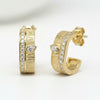 Vintage Textured Gold Pear Moissanite Pavé Hoops | Orante