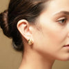 Teardrop Textured Gold Egg Stud Earrings | Ornate