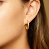 Small Tapered Molten Textured Gold Hoops | Orante