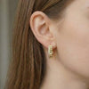 Moissanite Full Eternity Fluted Gold Small Hoops | Aria